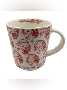 Dolly Parton Face 18 oz Porcelain Mug, Pink
